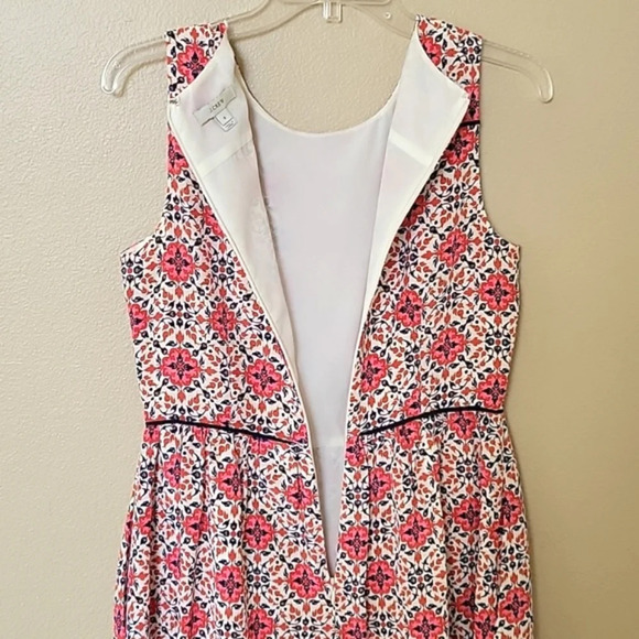 J. Crew Pink California Poppy Silk Medallion Dress Spring Retro 70s - Size 6 - Picture 7 of 12